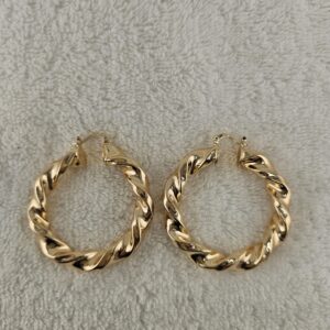 Gold Twist Hoops Medium size
